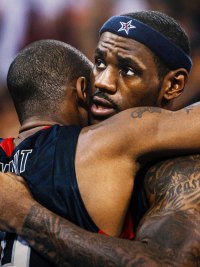 Kobe Bryant embraces LeBron James in The Redeem Team