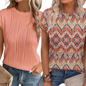 orange, peach and boho Amazon blouse