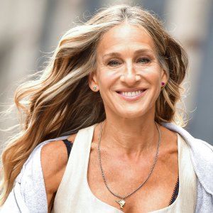Sarah Jessica Parker seen on the set of "And Just Like That..." the follow up series to "Sex and the City" in NoHo on July 14, 2021 in New York City.