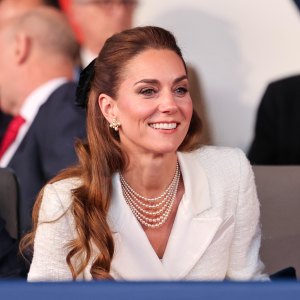 Catherine, Princess of Wales attends a concert to mark the 80th Anniversary of VE Day at Horse Guards Parade on May 08, 2025 in London, England. The King and Queen, joined by Members of the Royal Family, will take part in events from May 5th to May 8th to commemorate the 80th anniversary of VE Day, which signalled the end of the Second World War in Europe.