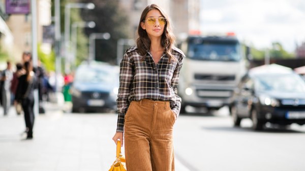 STOCKHOLM, SWEDEN - AUGUST 28: Felicia Akerstrom Ma wearing checked button shirt, corduroy pants is seen during Stockholm Runway SS19 on August 28, 2018 in Stockholm, Sweden. (Photo by Christian Vierig/Getty Images)