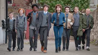 Kyle Bradley Donaldson, Ben Carolan, Percy Chamburuka, Ferdia Walsh-Peelo, Lucy Boynton, Mark McKenna, Conor Hamilton, Karl Rice in Sing Street