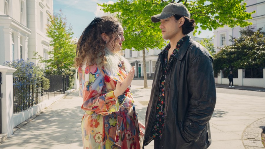 Meg Stalter and Will Sharpe in Too Much
