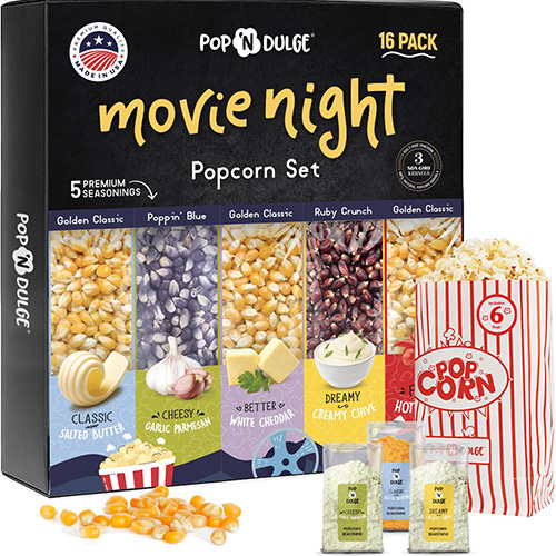 Pop n&rsquo; Dulge Popcorn Movie Night Set