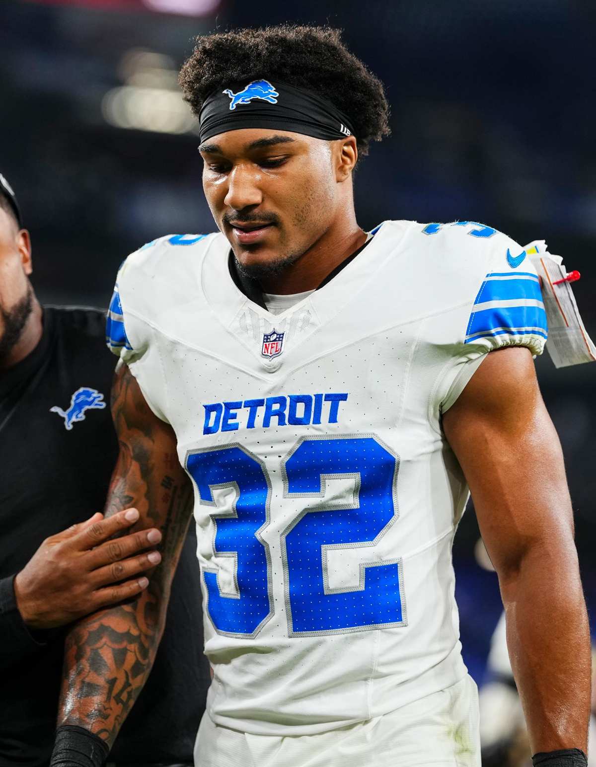 Detroit Lions Brian Branch Got Baptized During His Suspension for Fight Involving Patrick Mahomes Chiefs GettyImages 2237299049