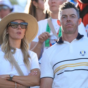 GettyImages-2237661344 Rory McIlroy Erica Stoll 2025 Ryder Cup