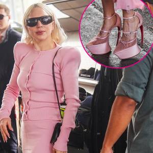 Lady Gaga Rocks One of Her Most Daring Stilettos Yet in Towering Louboutins With Curved Heels 2240412348 2240412370