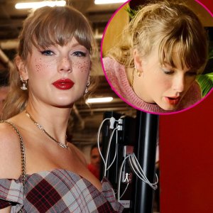 Taylor Swift s Glitter Freckles Return in Studio Photo After She Wore Them to Travis Kelce s Game GettyImages 2177331931