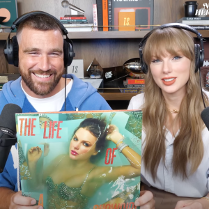 Travis Kelce and Taylor Swift on "New Heights"