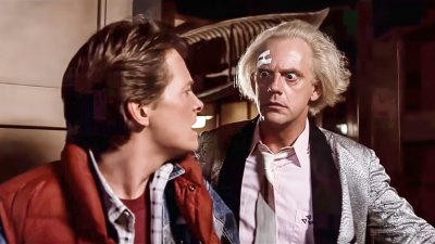 Michael J. Fox and Christopher Lloyd in Back to the Future