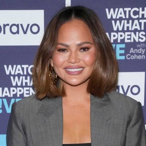 Chrissy Teigen Leather Mini Skirt