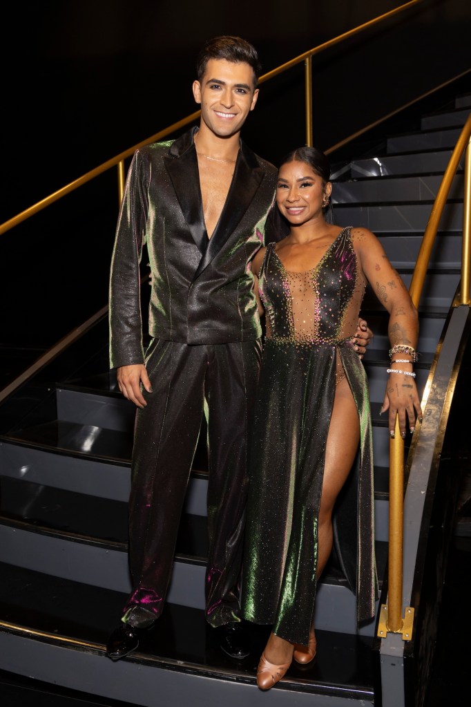 Ezra Sosa Jokes He Needs to Bend His ‘Twinky Legs’ to Match Jordan Chiles’ Height