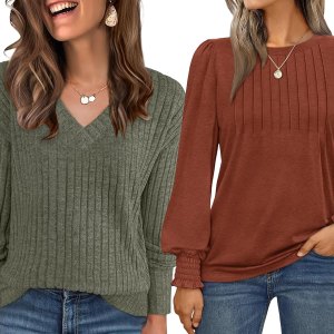 Green, Orange and Tan Tops From Amazon