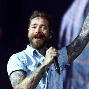 Post Malone performing at 2025 Coachella.
