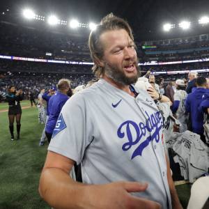 GettyImages-2244095752 Clayton Kershaw Retires From Los Angeles Dodgers With World Series Win
