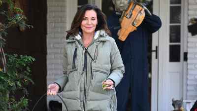 Luann de Lesseps is seen giving out candy on Halloween on October 31, 2025 in Roslyn, New York.