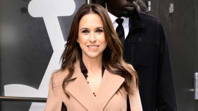 Lacey Chabert is seen outside ABC Studios on November 03, 2025 in New York City.