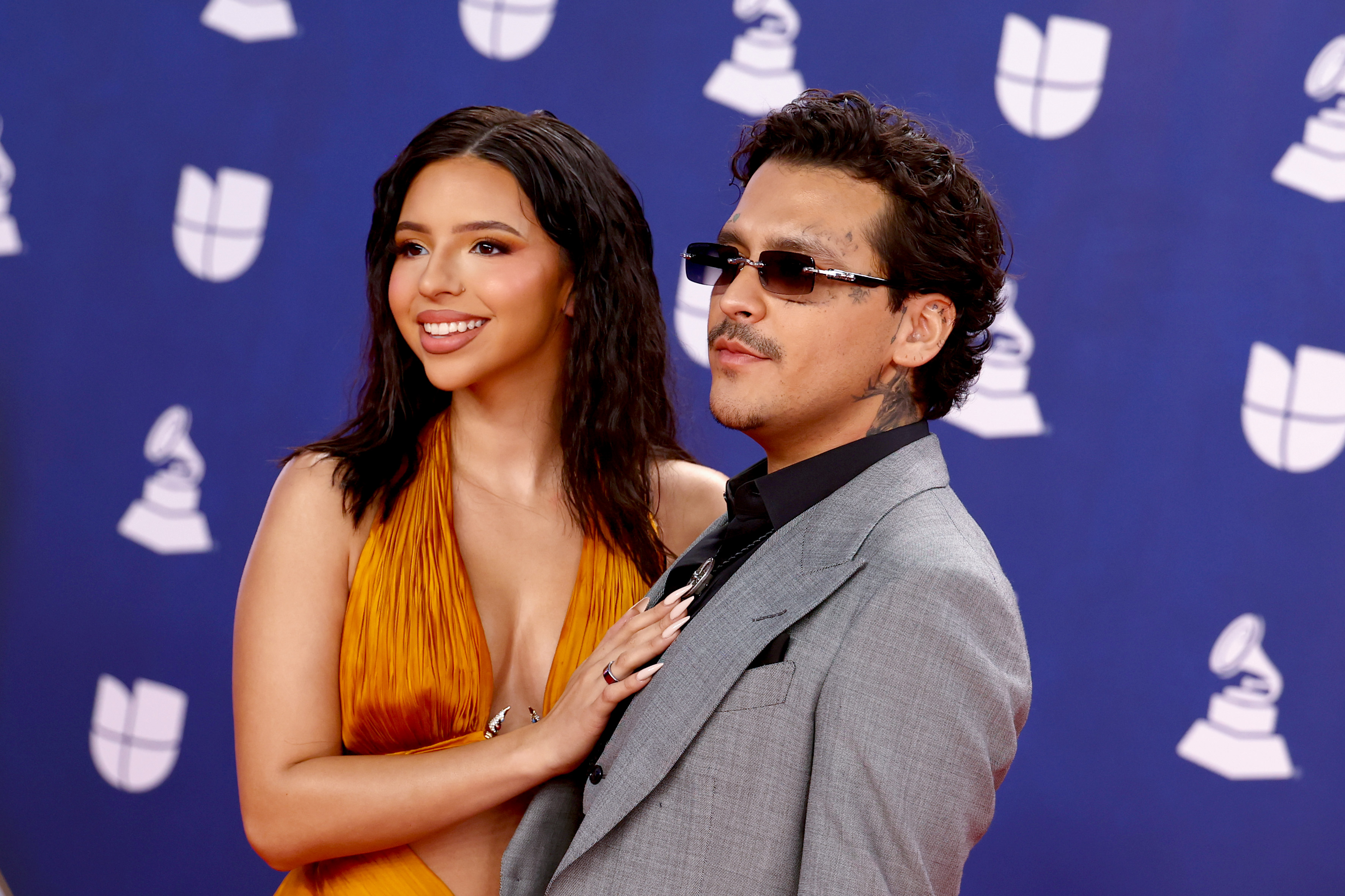 Christian Nodal y Ángela Aguilar.
