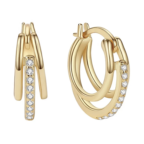 Mazin Jewels Triple Hoops