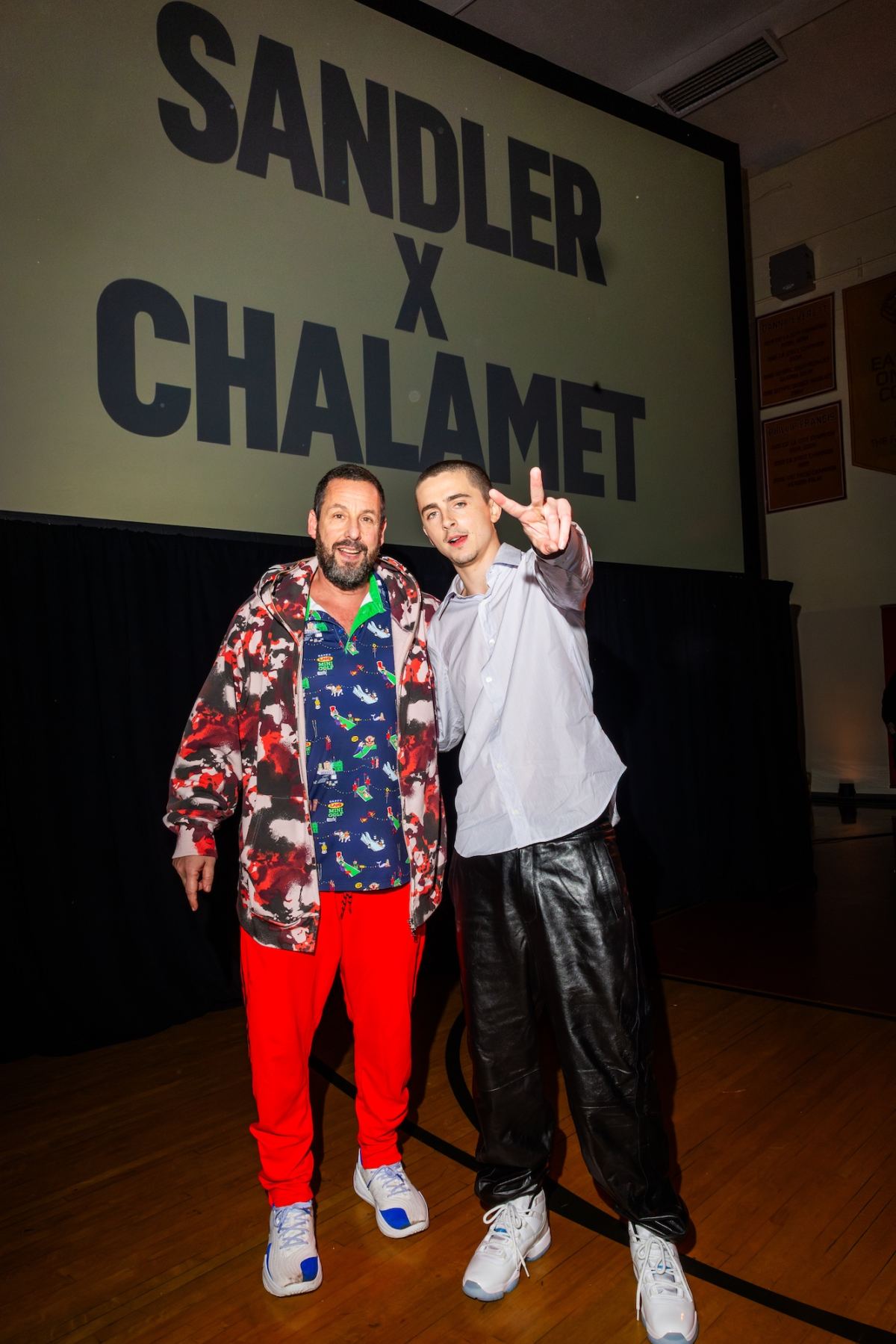 RK_2342 Adam Sandler and Timothee Chalamet Play Pickup Basketball Game