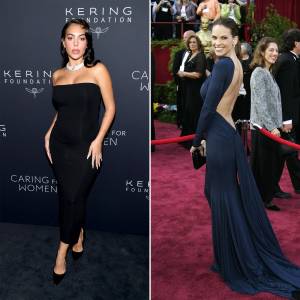 Ronaldo s Fiance Georgina Rodriguez Wears Same Dress as Hilary Swank