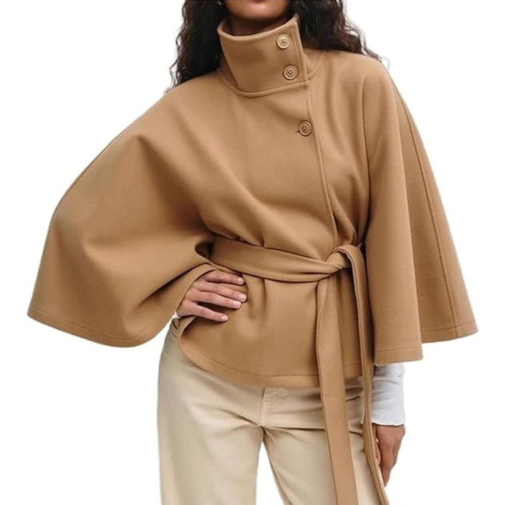 Opcakm Batwing Sleeve Poncho Cape Jacket
