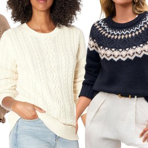 Brown, Cream and Navy Sweater