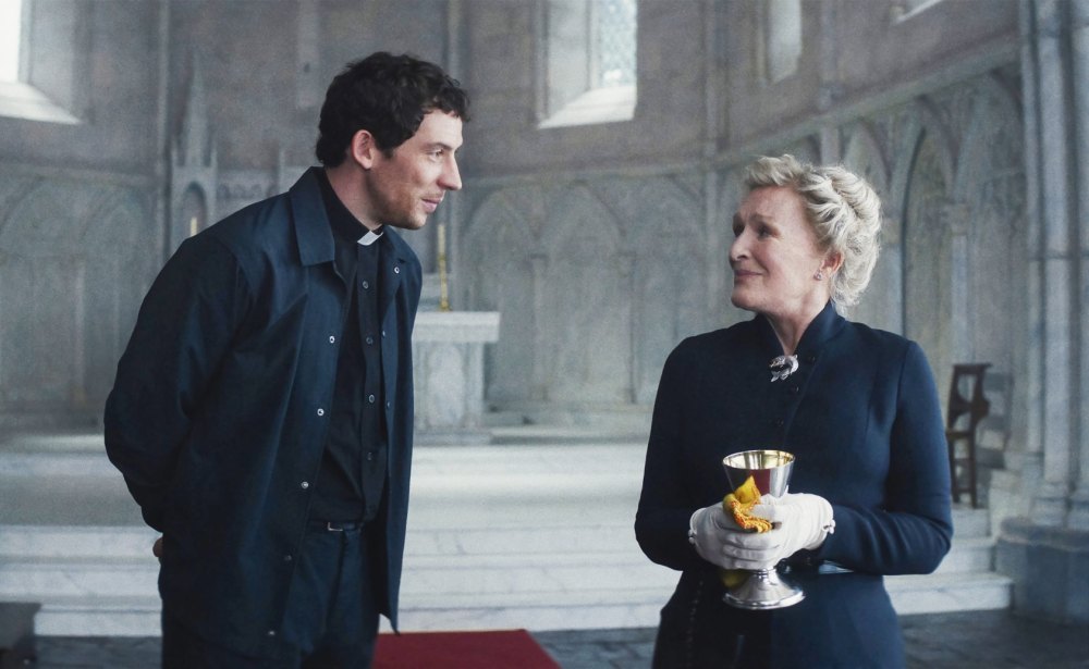 Josh O'Connor and Glenn Close in Knives Out: Wake Up Dead Man