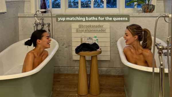 Brooks Nader and Sarah Jane Nader Show Off Some Skin While Taking Baths Together