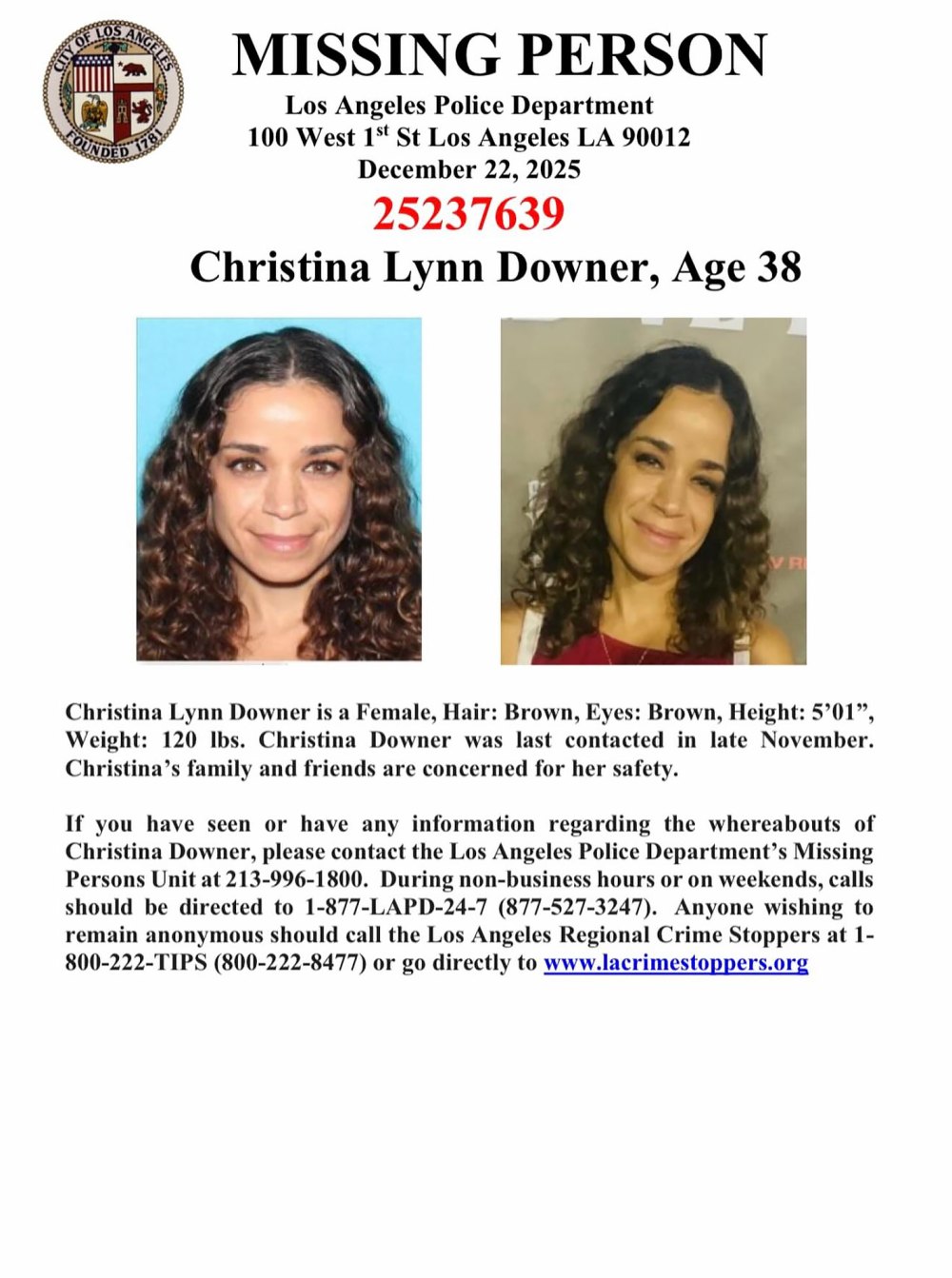Christina Lynn Downer Missing Person