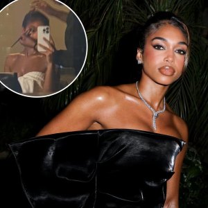 Lori Harvey Shares an Intimate Photo While Getting Ready in a Cleavage Baring Tow 2179775208