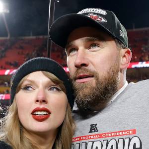 Travis Kelce Calls Taylor Swift Love of My Life in Eras Tour Docuseries GettyImages-2196122888