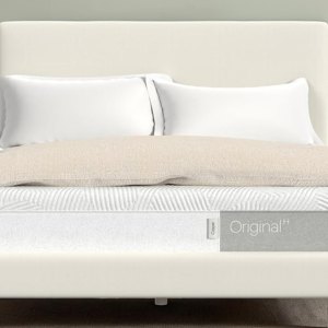 Casper hybrid mattress with soft bedroom lighting
