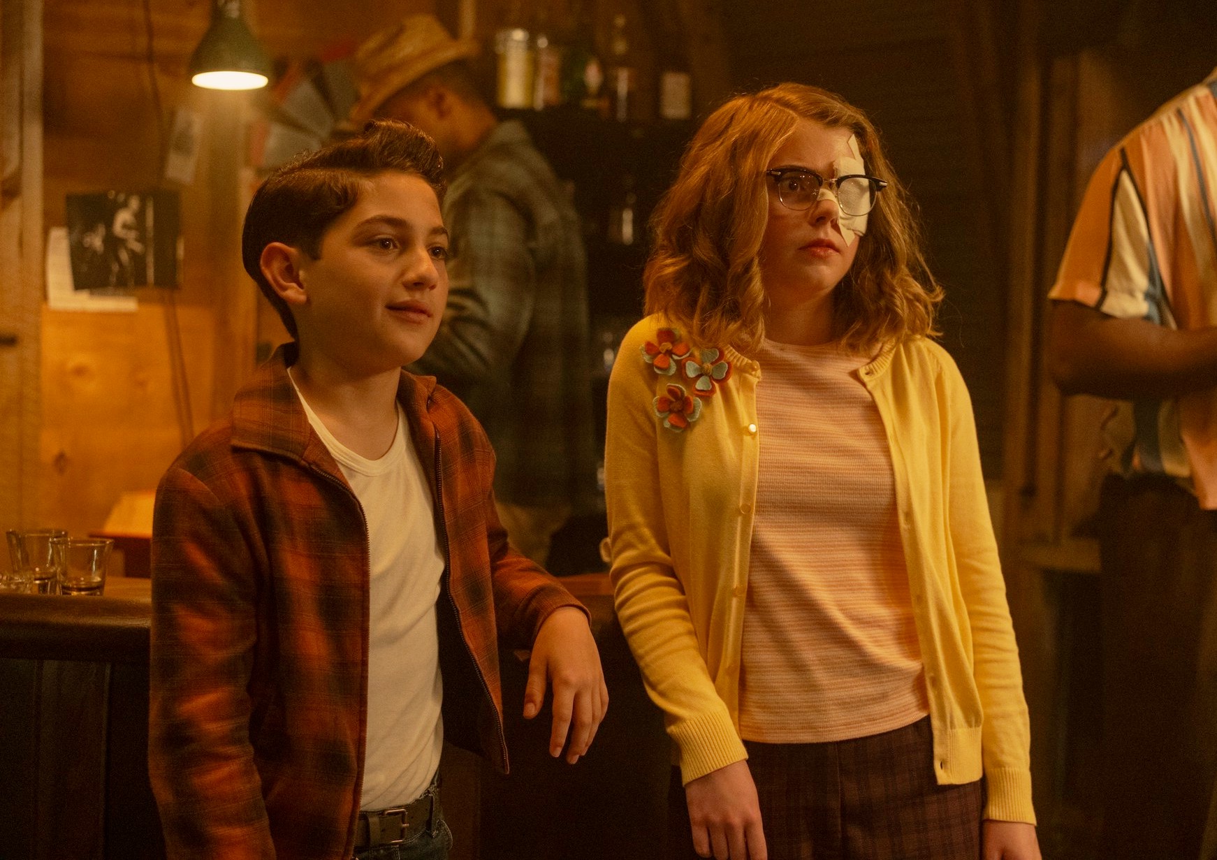 Arian S. Cartaya and Matilda Lawler in It: Welcome to Derry