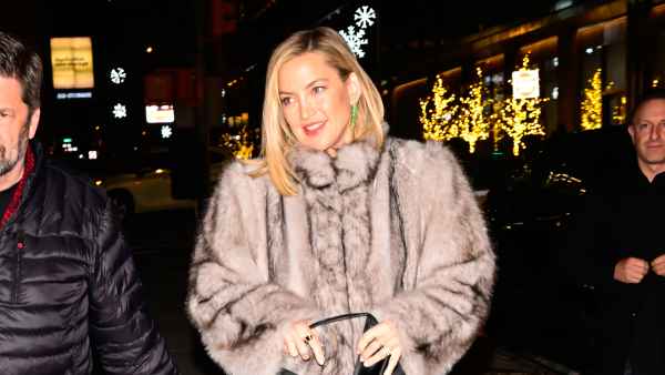 NEW YORK, NEW YORK - DECEMBER 17: Kate Hudson is seen on December 17, 2025 in New York City. (Photo by Raymond Hall/GC Images)