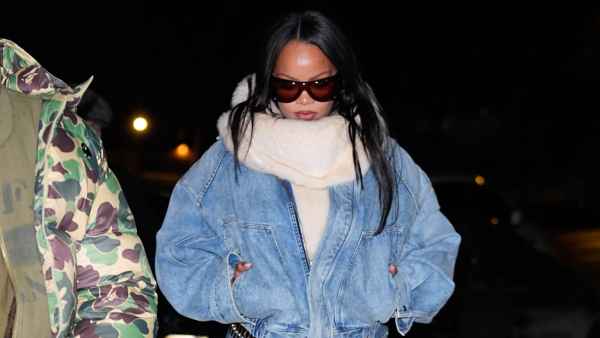 Rihanna is seen going to "El Puerto" Seafood Restaurant in Harlem on January 19, 2026 in New York City.