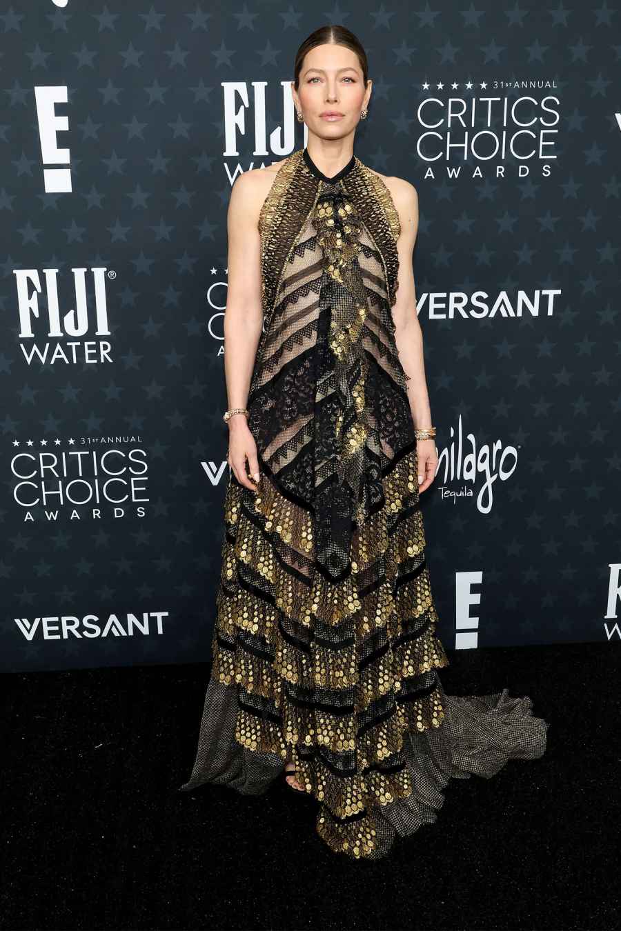 Jessica Biel Red Carpet Arrival 2026 Critics Choice Awards