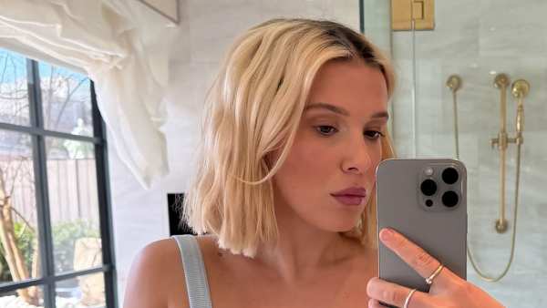 Millie Bobby Brown Goes Braless Under a Baby Blue Set