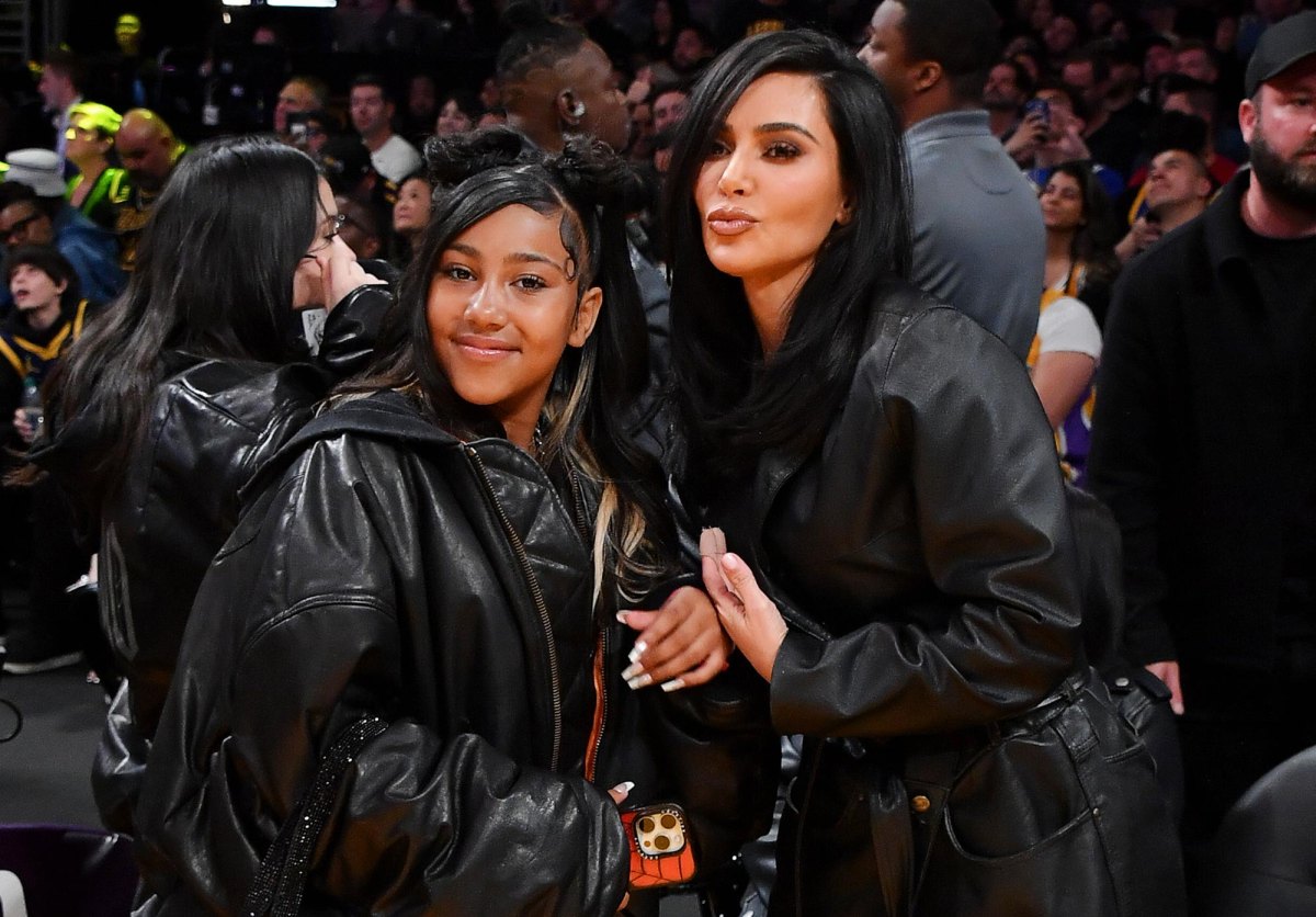 North West Shows Off 106 Carat Custom Skull Necklace Gifted to Her by Mom Kim Kardashian GettyImages 2148096717