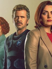 Nora-Jane Noone Wouter Hendrickx and Simone Kirby in Hidden Assets