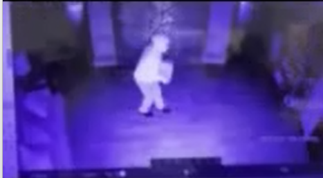 Surveillance footage of the arsonist
