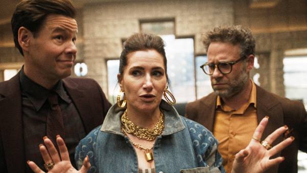 Ike Barinholtz, Kathryn Hahn and Seth Rogen in The Studio