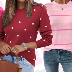 Pink, red and striped tops from Amazon