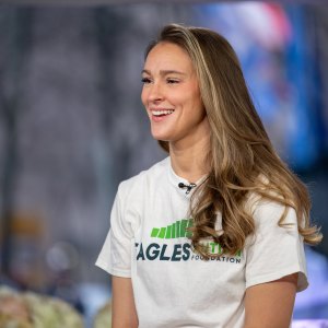 Kylie Kelce denim shirt