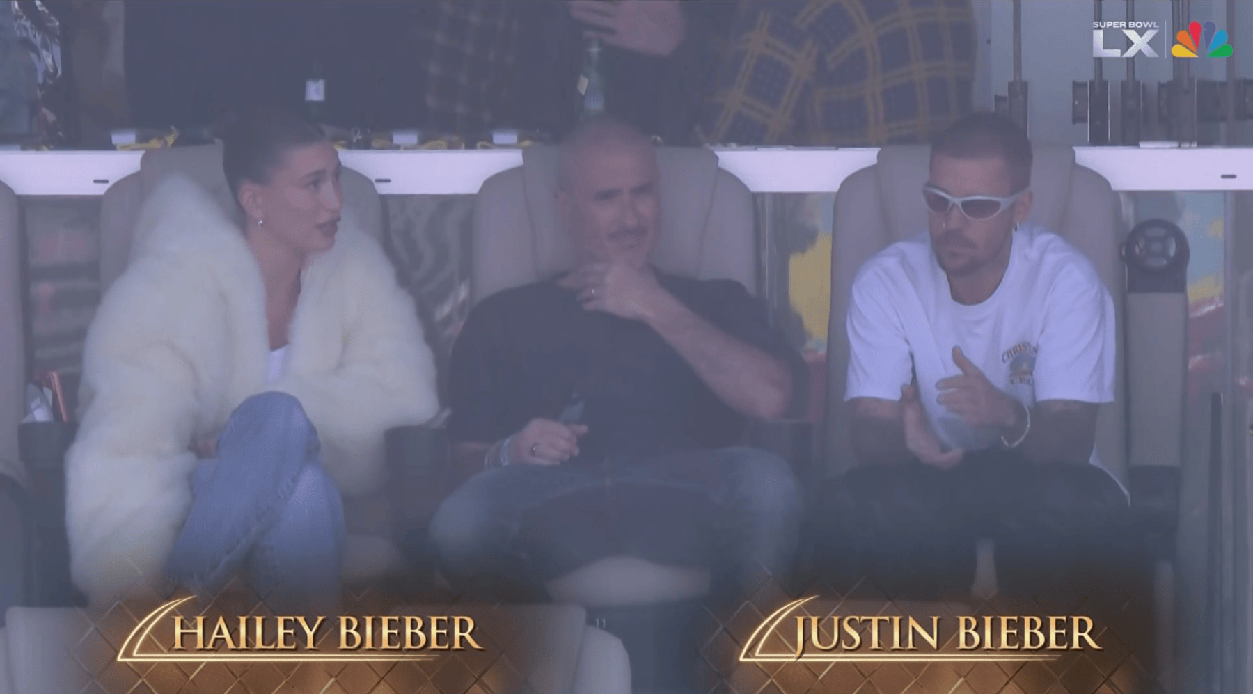 Hailey Bieber Rocks Oversized Fur at 2026 Super Bowl With Justin Bieber ...
