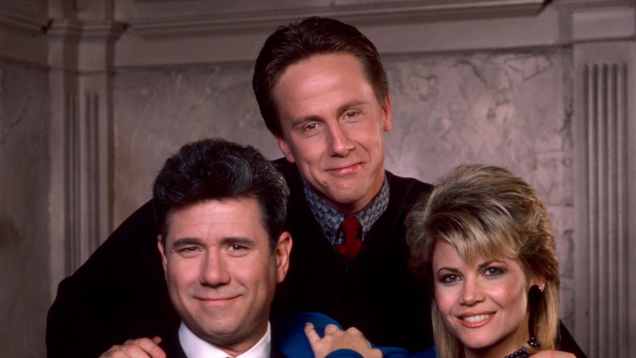 John Larroquette, Harry Anderson and Markie Post in Night Court