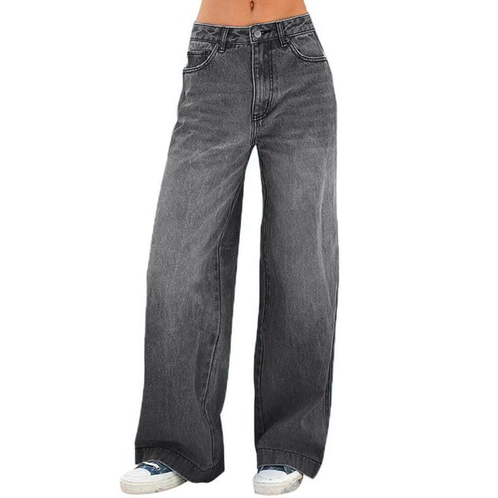 Emmiol Wide Leg Mid Waist Jeans