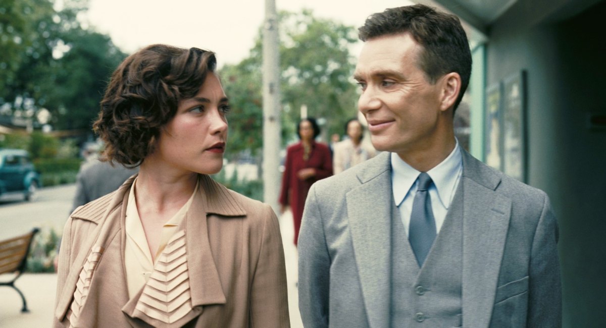Florence Pugh as Jean Tatlock, Cillian Murphy as J. Robert Oppenheimer in Oppenheimer