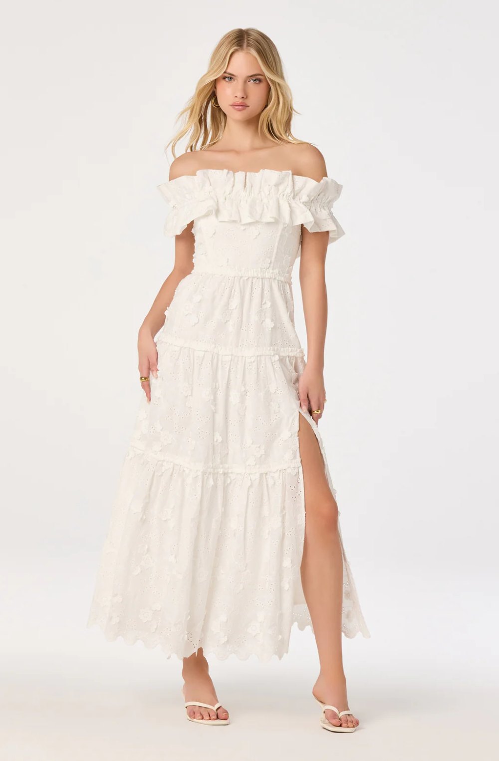 off-the-shoulder maxi dress