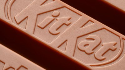 A closeup of a KitKat